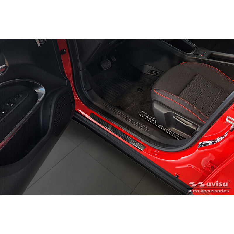 Avisa, Trinbeskyttere, Rustfrit stål, Sort, Passer til Fiat 600(e) (365_) 2023-, 'Lines' – 4 dele