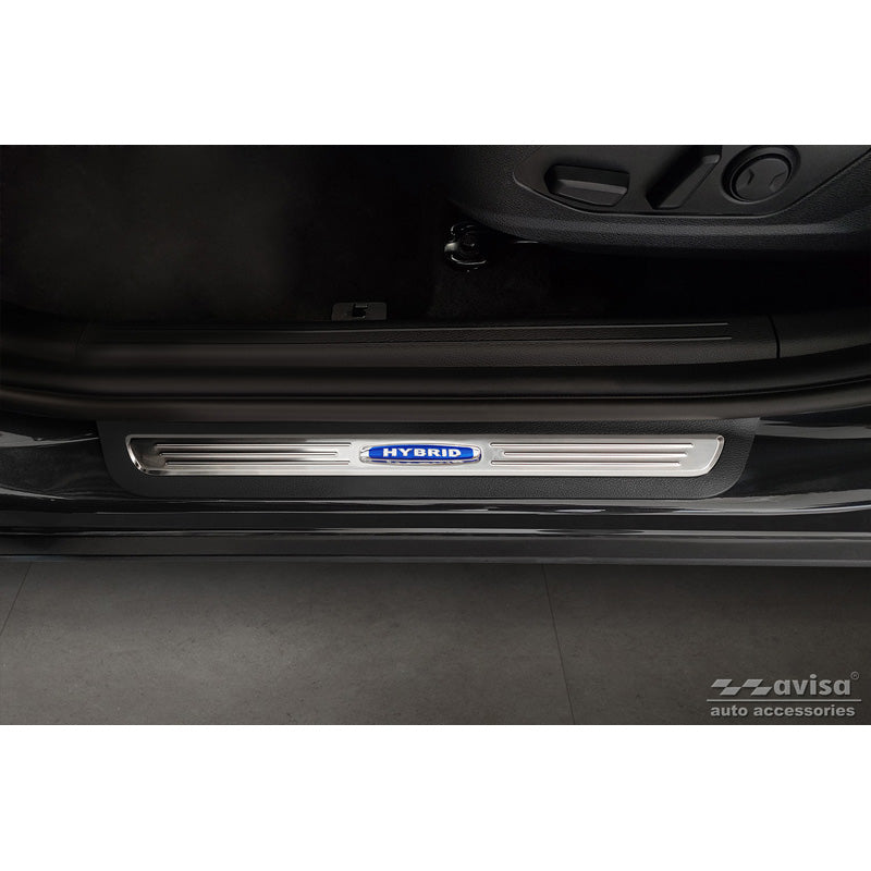 Avisa, Edelstahl Einstiegsleisten passend für Kia Sportage V 2021- Hybrid - 2-teilig, Blau, Inox