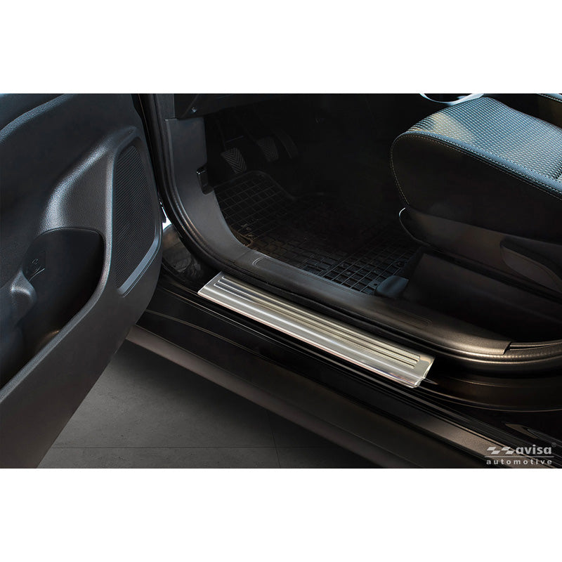 Avisa Inox door sill protectors suitable for Mitsubishi Outlander III 2012-2020 incl. PHEV & Facelift - 'Lines' - 4-pieces