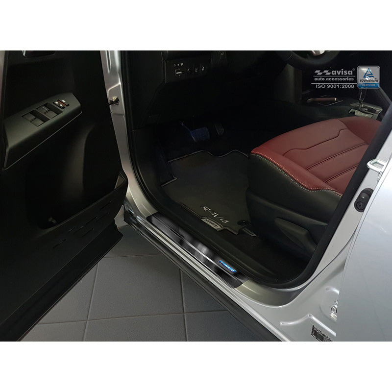 Avisa, Schwarz Edelstahl Einstiegsleisten passend für Toyota C-HR 2016-2019 & FL 2019-2023 & RAV4 IV FL 2016-2018 & Lexus NX 2014-2021 - Hybrid - 4-teilig, Blau, Inox, Schwarz