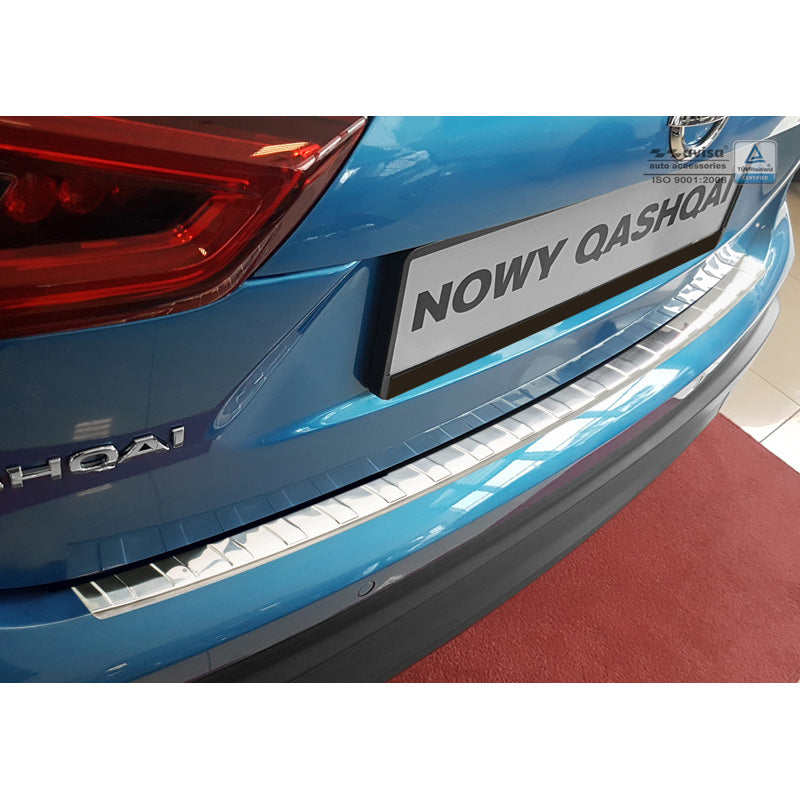 Avisa, Edelstahl Heckstoßstangenschutz passend für Nissan Qashqai II Facelift 2017-2021 Ribs, Silber