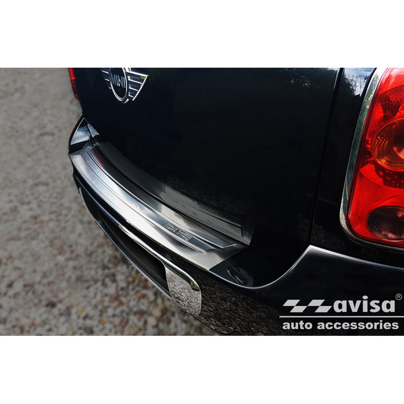 Avisa, Edelstahl Heckstoßstangenschutz passend für Mini Countryman R60 2010-2014 British Flag, Silber