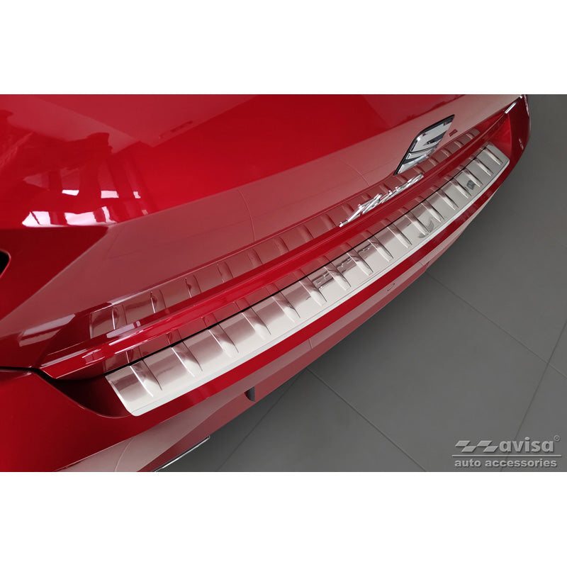Avisa, Edelstahl Heckstoßstangenschutz passend für Seat Ibiza 6F Facelift 2021- Ribs, Silber