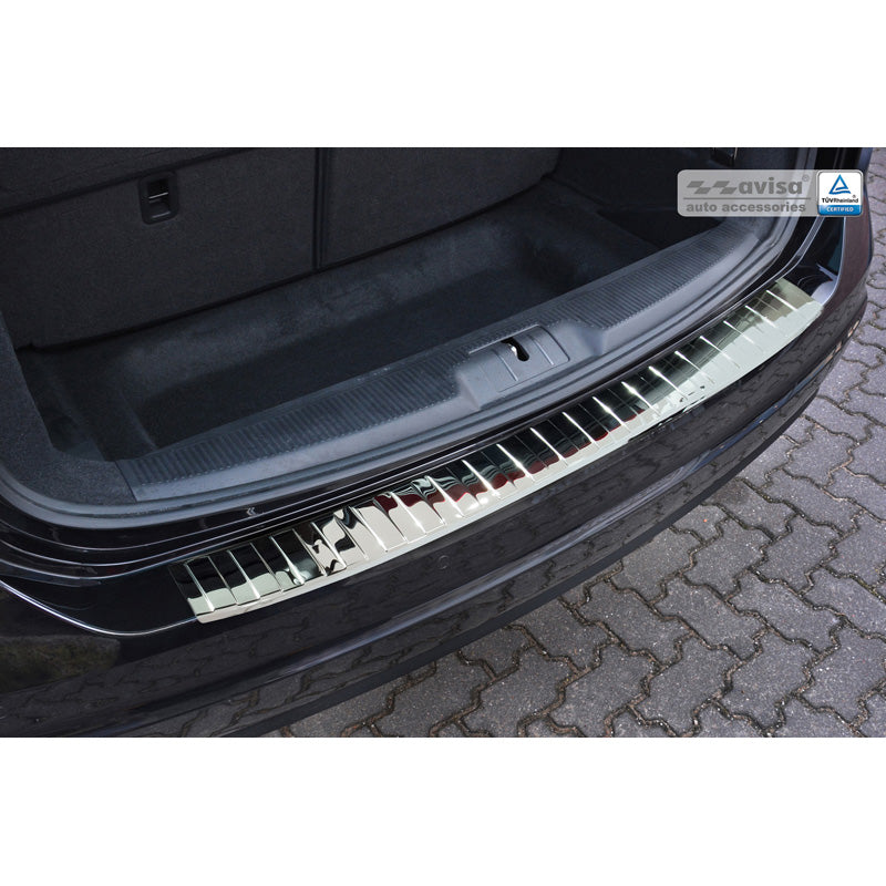 Avisa, Chrom Edelstahl Heckstoßstangenschutz passend für Seat Alhambra & Volkswagen Sharan II 2010- Ribs