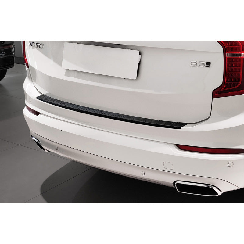 Avisa, Matt-Schwarz Aluminium Heckstoßstangenschutz passend für Volvo XC90 II 2015- Riffled Plate, Mattschwarz