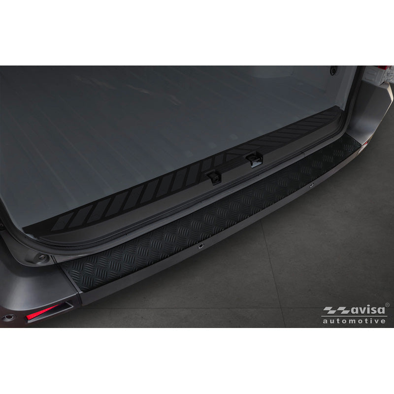 Avisa Matt Black Aluminum Rear bumper protector suitable for Renault Master IV 2024- 'Riffled Plate'