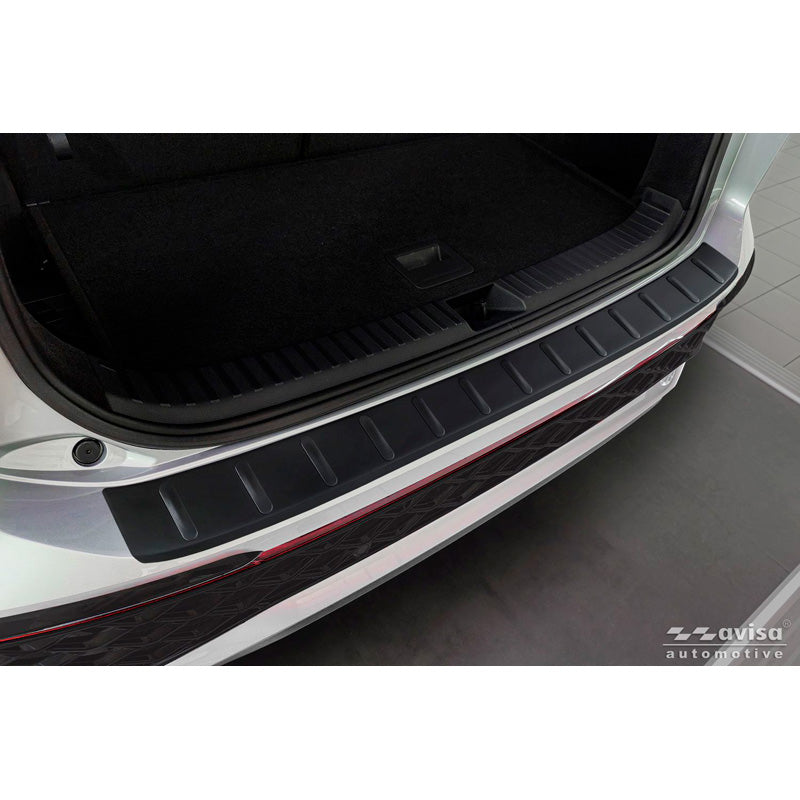 Avisa Matt Black Stainless Steel Rear bumper protector suitable for Volkswagen Tayron 2024- 'Ribs'