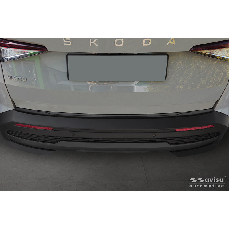 Avisa Matt Black Stainless Steel Rear bumper protector suitable for Skoda Elroq 2024- 'Ribs'