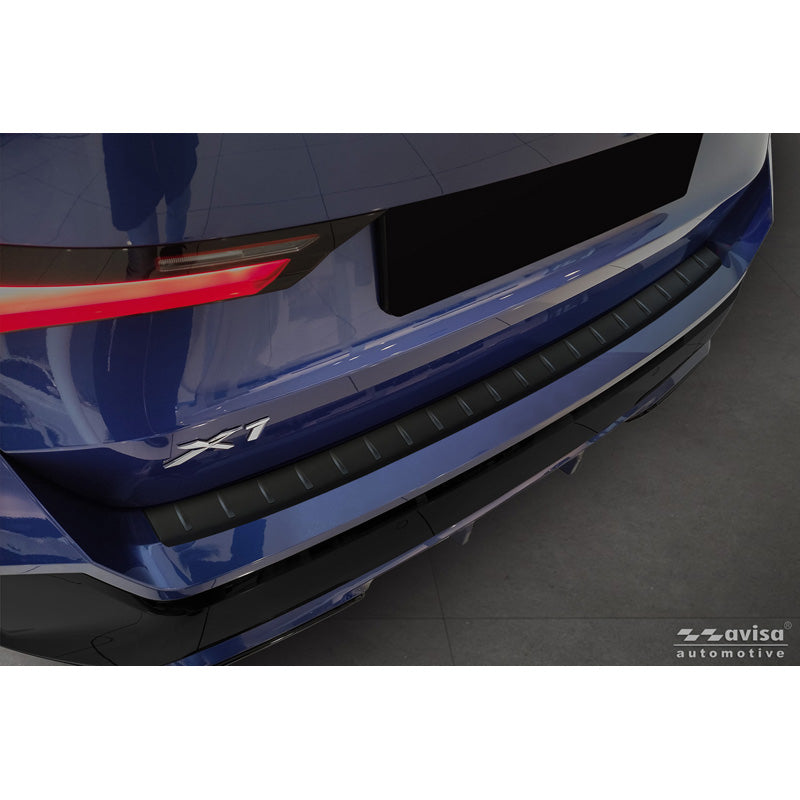 Avisa Matt Black Stainless Steel Rear bumper protector suitable for BMW X1 (U11) M-Sport & iX1 (U11) M-Sport 2022- 'Ribs'