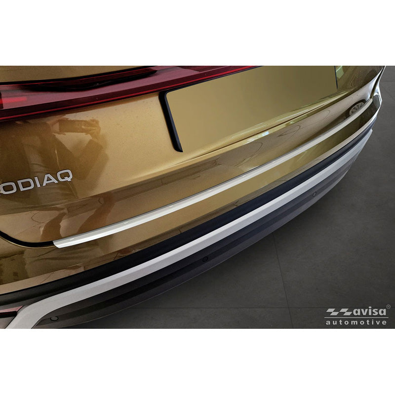 Avisa Stainless Steel Powdercoated Rear bumper protector suitable for Skoda Kodiaq II 2024- 'Soft Silver'