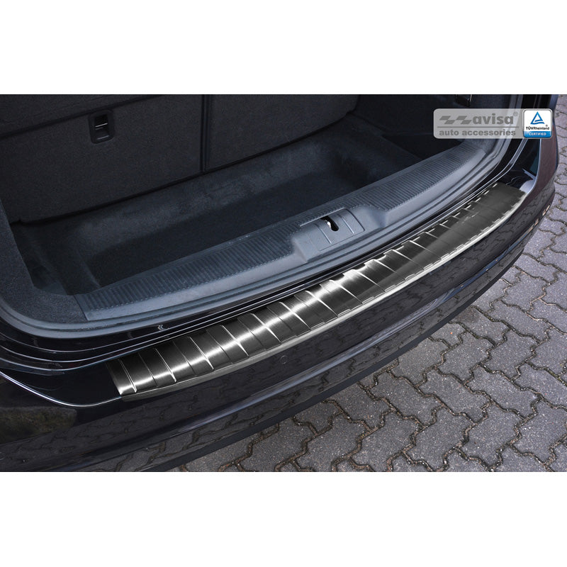 Avisa, Schwarz Edelstahl Heckstoßstangenschutz passend für Seat Alhambra & Volkswagen Sharan II 2010- Ribs