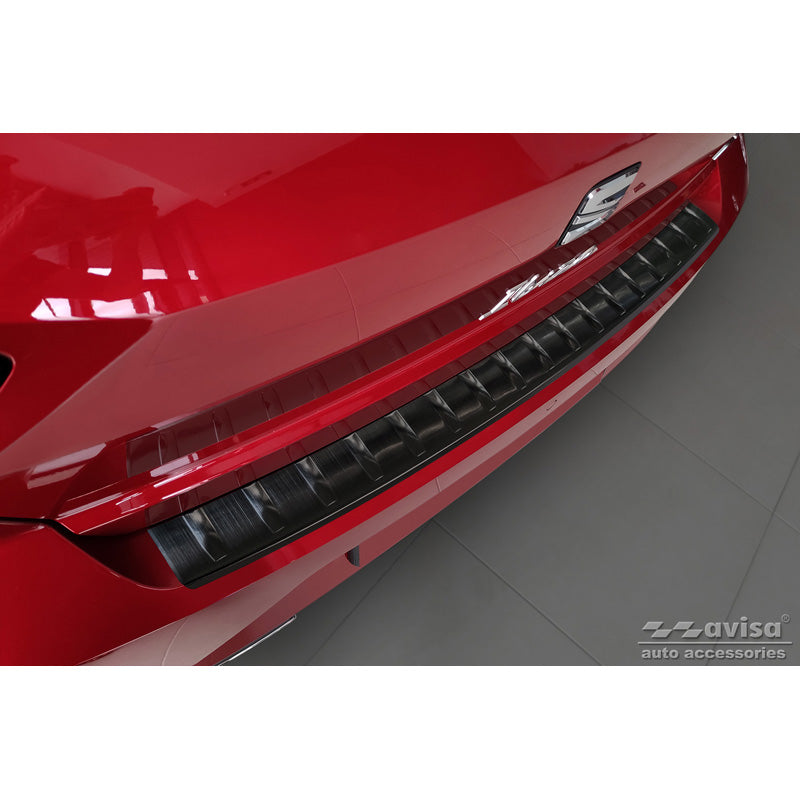Avisa, Schwarz Edelstahl Heckstoßstangenschutz passend für Seat Ibiza 6F Facelift 2021- Ribs