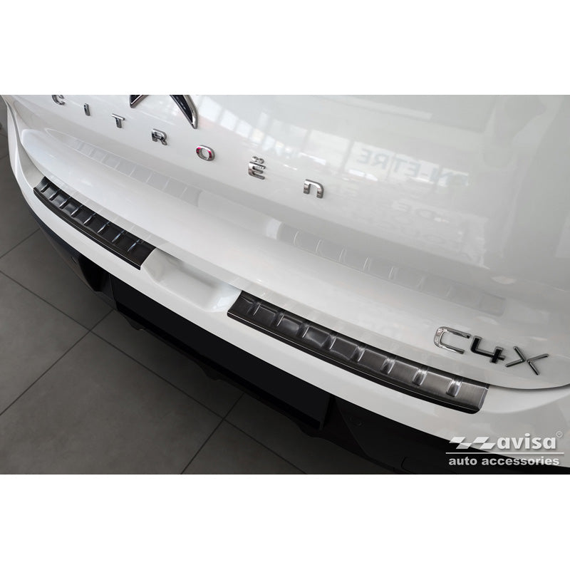 Avisa, Schwarz Edelstahl Heckstoßstangenschutz passend für Citroën C4 X 2023- Ribs (2-teilig)