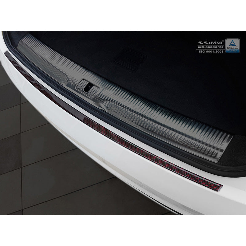 Avisa, Karbon Heckstoßstangenschutz passend für Audi Q3 2011-2015 & 2015- Rot-Schwarz Karbon, Carbon, Carbon, Rot, Schwarz