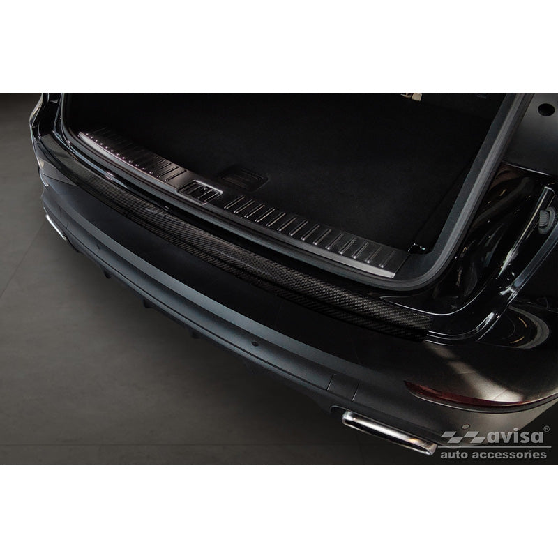 Avisa, Echtes 3D Karbon Heckstoßstangenschutz passend für Porsche Cayenne III 2017- Ribs, Carbon, Carbon, Schwarz