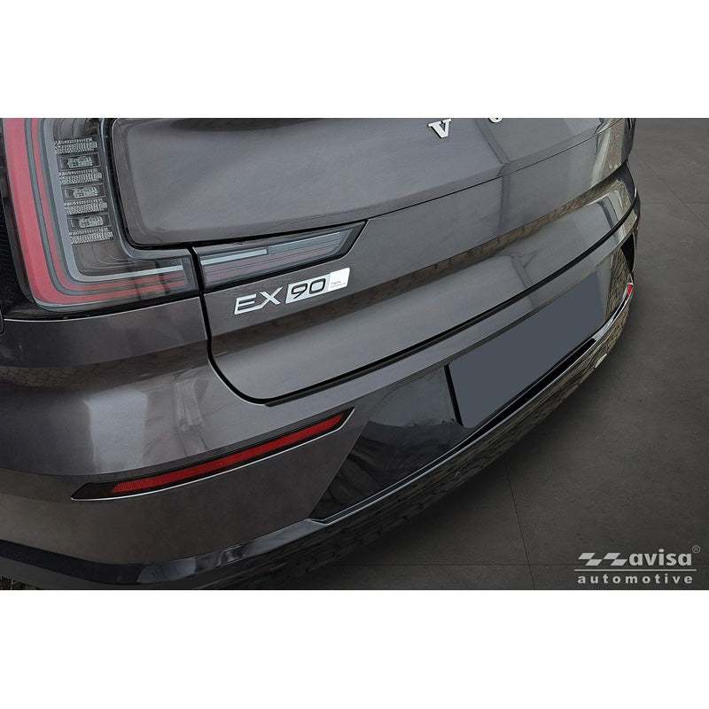 Avisa Black Mirror Stainless Steel Rear bumper protector suitable for Volvo EX90 2022- 'Ribs'
