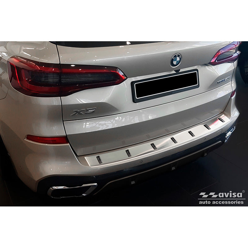 Avisa, Edelstahl Heckstoßstangenschutz passend für BMW X5 (G05) M-Sport 2018- STRONG EDITION, PU-Rim, Edelstahl, Silber