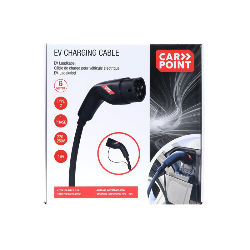 Carpoint, Elektrisk køretøjs opladerkabel, Type2>2 16A 1-fase, 6-meter