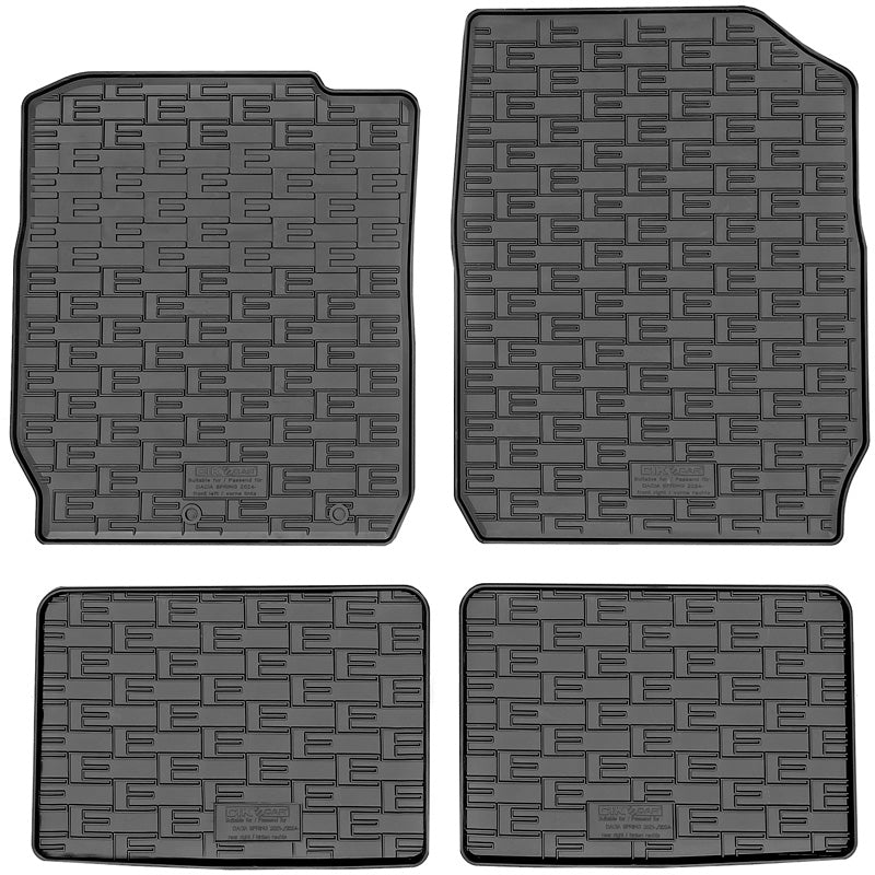 CIKCAR Rubber car mats set suitable for Dacia Spring EV Facelift 24- (4-pieces + fixing system)