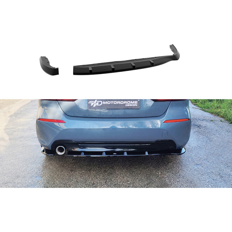 Motordrome Rear bumper skirt (Diffuser) suitable for BMW 1-Series (F40) excl. M-Sport/M135i 2019-2024 (ABS Gloss black)