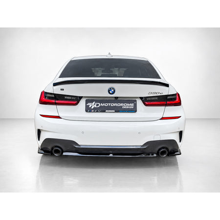 Motordrome, Underlæbe, bag, Blank sort, passer til BMW 3-serie (G20) M-Sport/M340i & 3-serie (G21) Touring M-Sport/M340i (2019-2022)