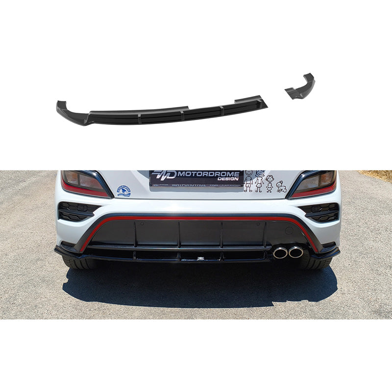 Motordrome, Bagkofanger-skirt, Glossy Black, Hyundai Kona mk1 Facelift 2020-2023