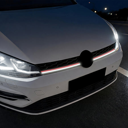 AutoStyle, Sportsgrill, GTi-Look med LED-strip, passer til Volkswagen Golf VII (7.5) HB/Variant Facelift (2017-2020)