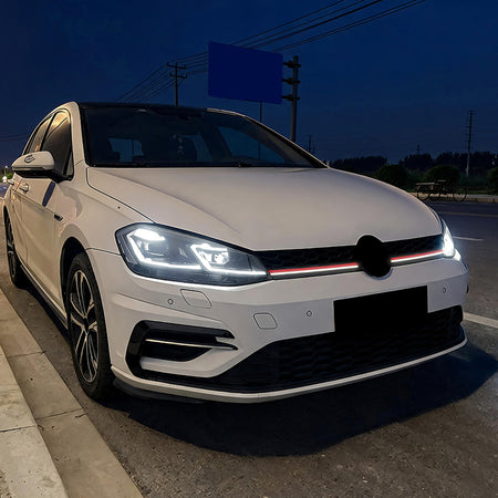 AutoStyle, Sportsgrill, GTi-Look med LED-strip, passer til Volkswagen Golf VII (7.5) HB/Variant Facelift (2017-2020)