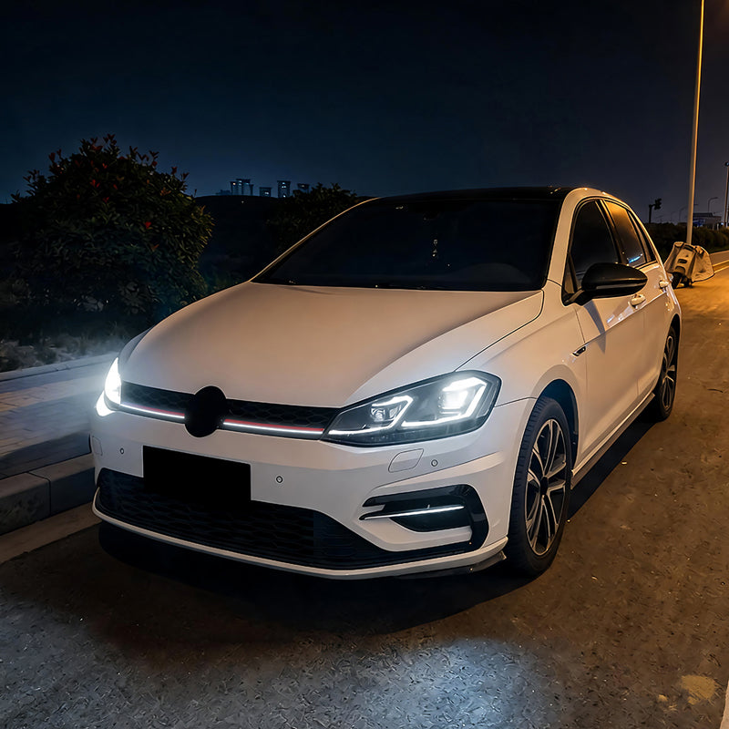 AutoStyle, Sportsgrill, GTi-Look med LED-strip, passer til Volkswagen Golf VII (7.5) HB/Variant Facelift (2017-2020)