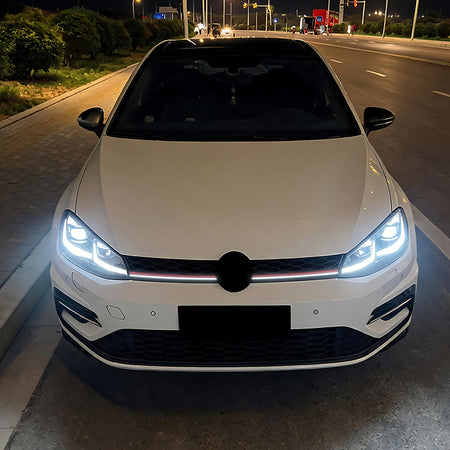 AutoStyle, Sportsgrill, GTi-Look med LED-strip, passer til Volkswagen Golf VII (7.5) HB/Variant Facelift (2017-2020)