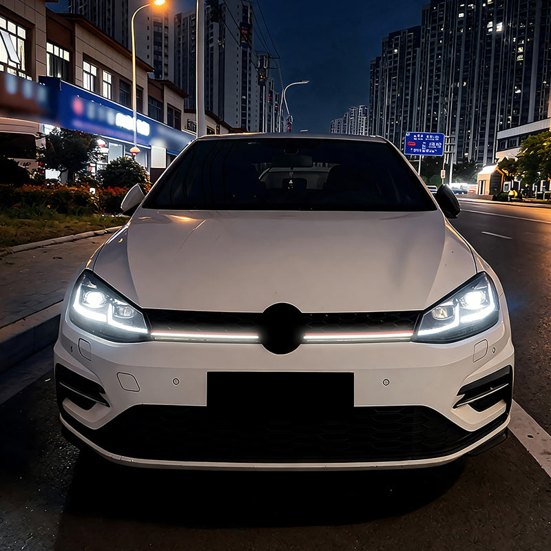 AutoStyle, Sportsgrill, GTi-Look med LED-strip, passer til Volkswagen Golf VII (7.5) HB/Variant Facelift (2017-2020)