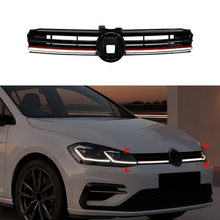 AutoStyle, Sportsgrill med LED-strip, passer til Volkswagen Golf VII (7.5) HB/Variant Facelift (2017-2020)