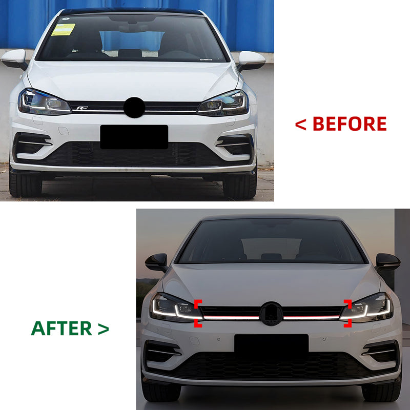 AutoStyle, Sportsgrill med LED-strip, passer til Volkswagen Golf VII (7.5) HB/Variant Facelift (2017-2020)