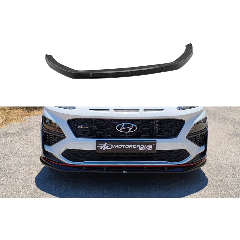 Motordrome, Frontspoiler til Hyundai Kona mk1 Facelift 2020-2023, Glossy sort