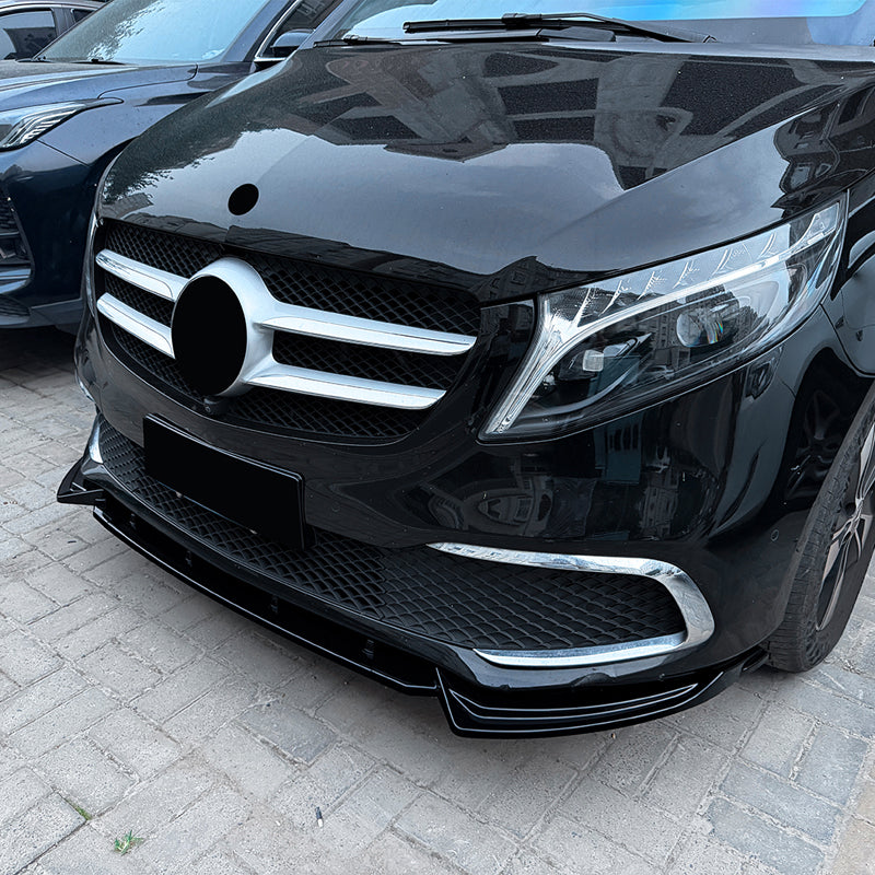 AutoStyle, Frontspoiler, Blank sort ABS, passer til Mercedes V-Class (W447) SE (2019-2023)