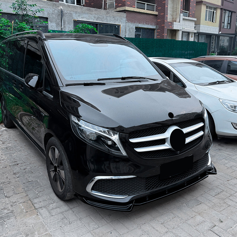 AutoStyle, Frontspoiler, Blank sort ABS, passer til Mercedes V-Class (W447) SE (2019-2023)