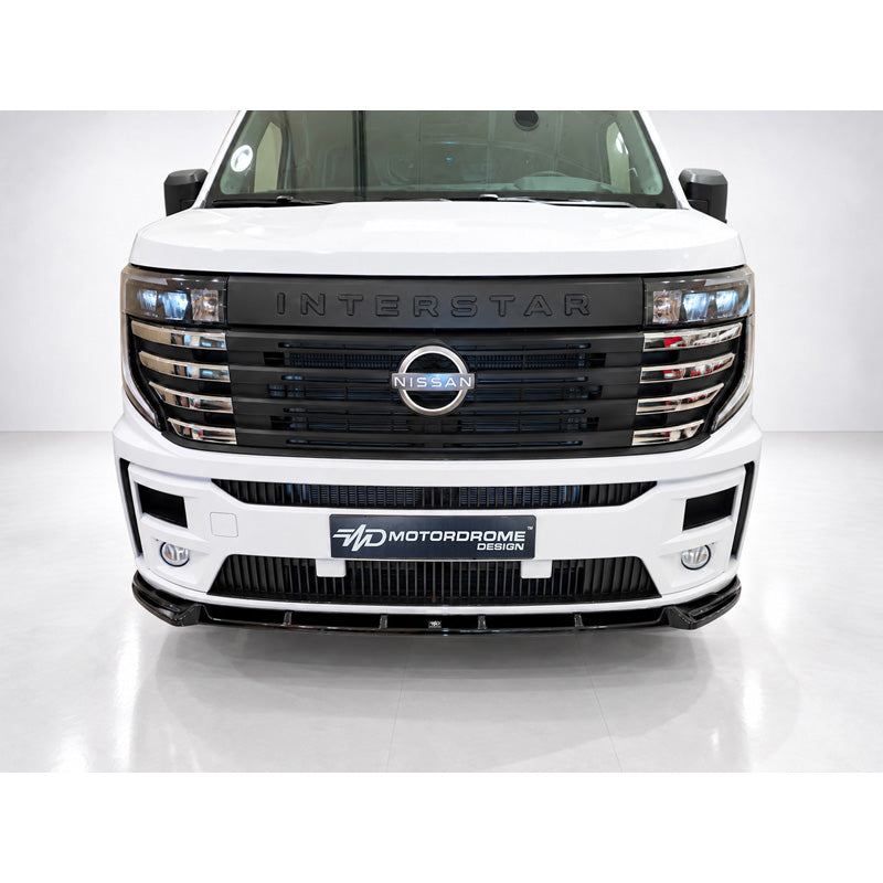 Motordrome, Frontspoiler, Blank Sort, passer til Nissan Interstar & Renault Master IV (2024-)