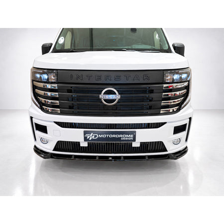 Motordrome, Frontspoiler, Blank Sort, passer til Nissan Interstar & Renault Master IV (2024-)