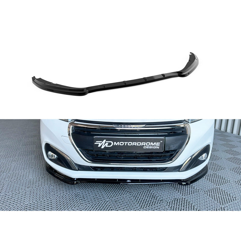 Motordrome, Frontspoiler, Aerodynamisk design, Passer til Peugeot 208 I Facelift (2015-2019), ABS-plast, Sort
