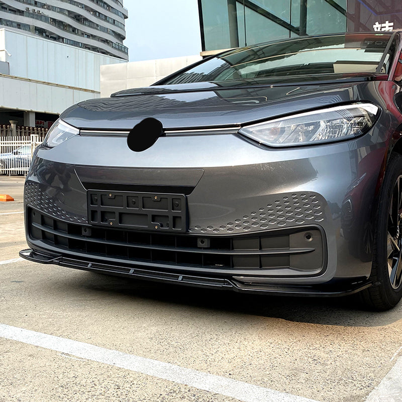AutoStyle, Front spoiler lip, Glanssort ABS, Passer til Volkswagen ID.3 (2020-), 3-delt design