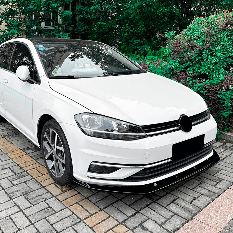 AutoStyle Front spoiler lip suitable for Volkswagen Golf VII (7.5) 2017-2019 excl. GTi/GTD/R/R-Line (Glossy Black ABS)