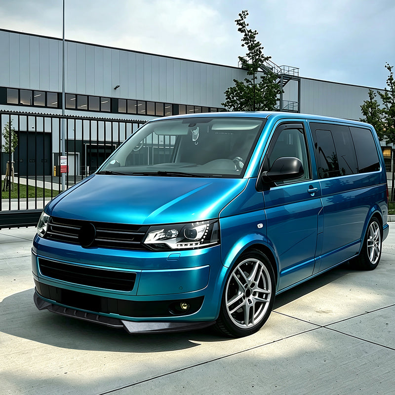 AutoStyle, Frontspoiler, Blank sort ABS, 3-styk, passer til Volkswagen Transporter T5.1 (2010-2015)