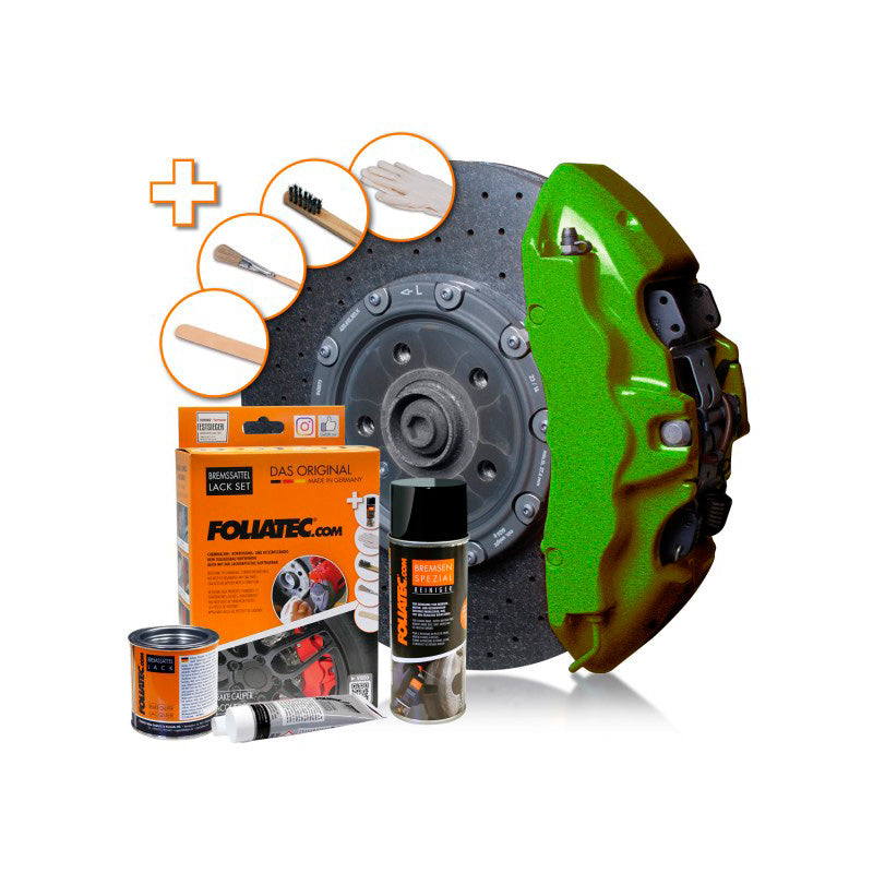 Foliatec Brake Caliper Lacquer Set - performance green metallic - 3 Components