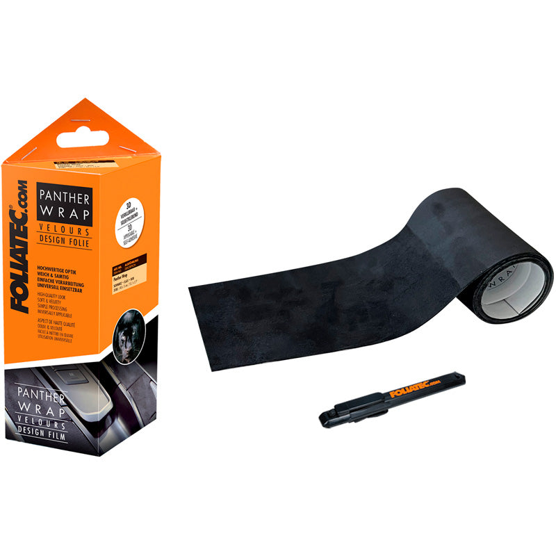 Foliatec, Cockpit Design Film Panther Wrap, Alcantara-look, Sort, 15x140cm