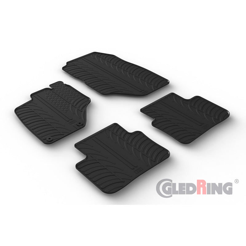 Gledring, Gummimåtter, Passer til Peugeot 5008 III Hybrid (2024-), 4 dele med monteringsclips