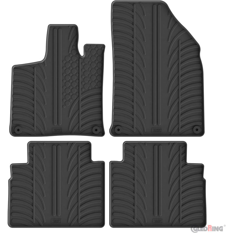 Gledring Rubber car mats set suitable for Geely CityRay 2023- (T profile 4-pieces + mounting clips)