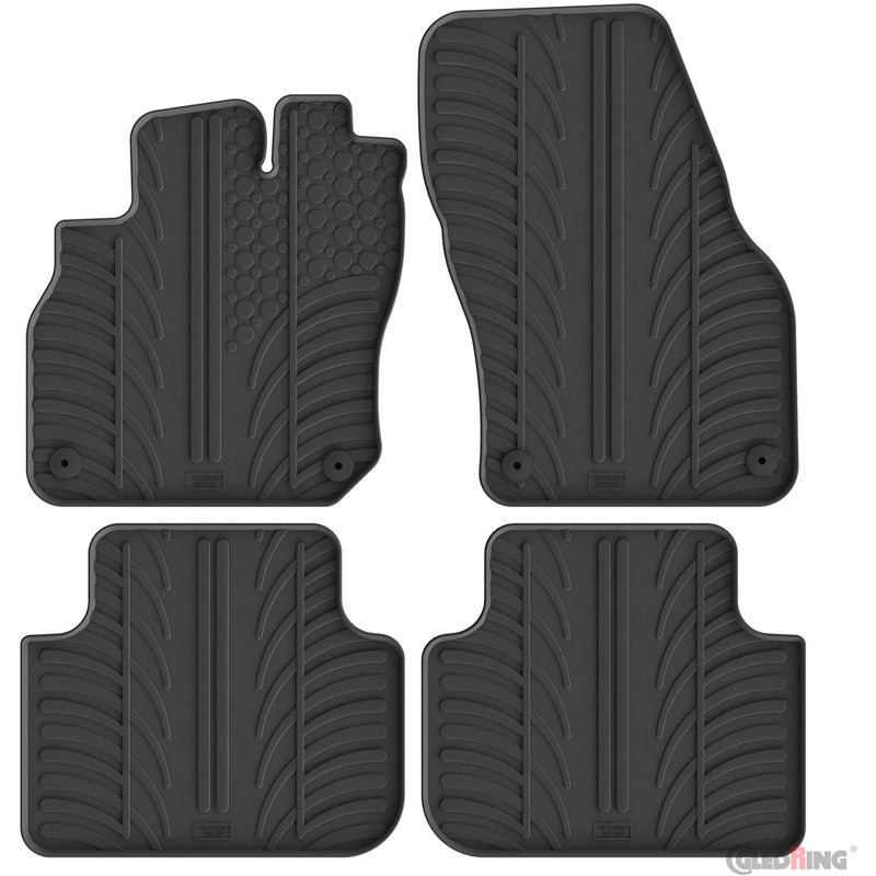 Gledring Rubber car mats set suitable for Audi Q3 (FJB) TFSi/MHEV 2025- (T profile 4-pieces + mounting clips)