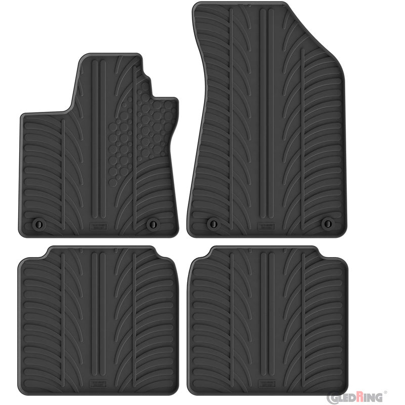 Gledring Rubber car mats set suitable for MG HS II (Petrol) 2024- (T profile 4-pieces + mounting clips)