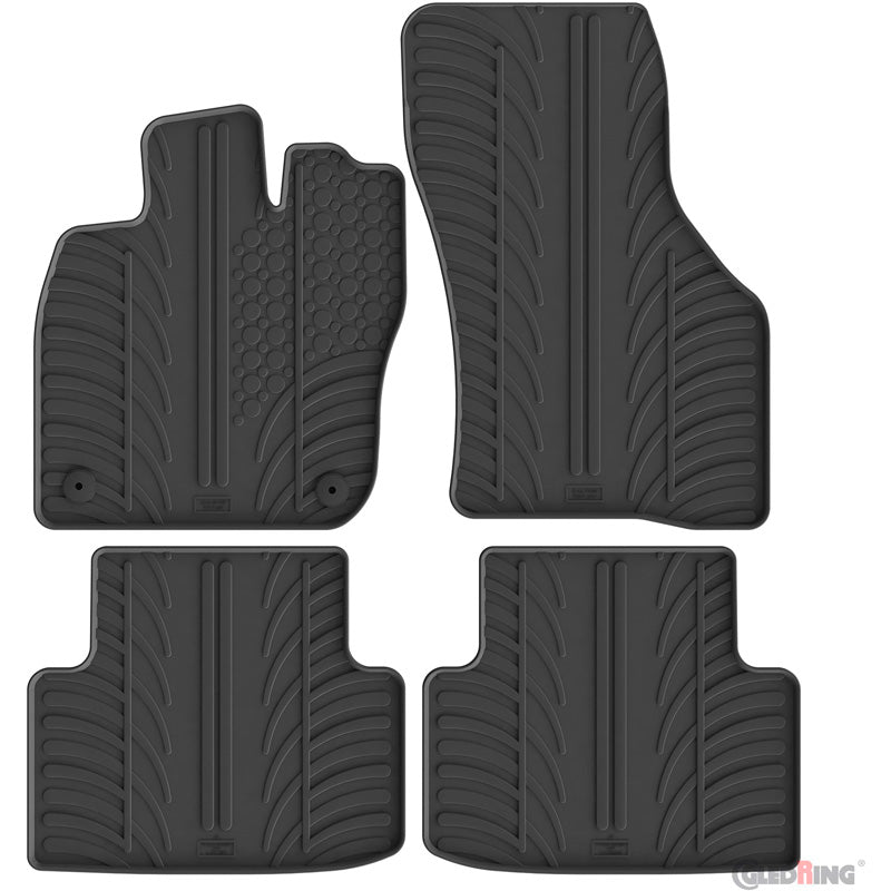 Gledring Rubber car mats set suitable for Cupra Formentor FL 2024- (petrol) (T profile 4-pieces + mounting clips)