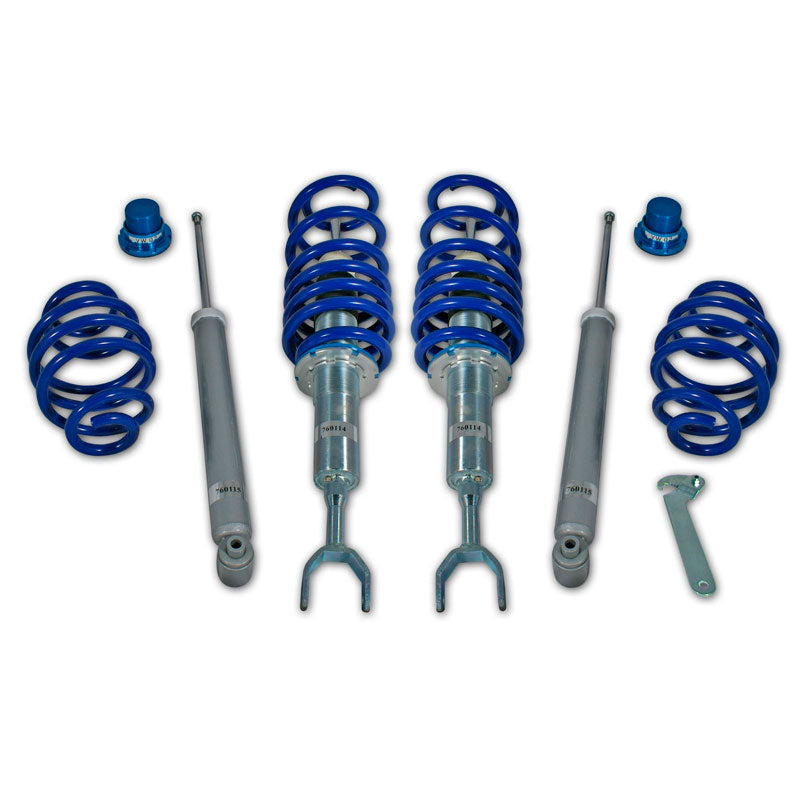 Bonrath, Gewindefahrwerke passend für Audi A6 4B Limousine1.8/1.8T/2.0/1.9TDI 1997-2004, Stahl, Aluminium, Blau
